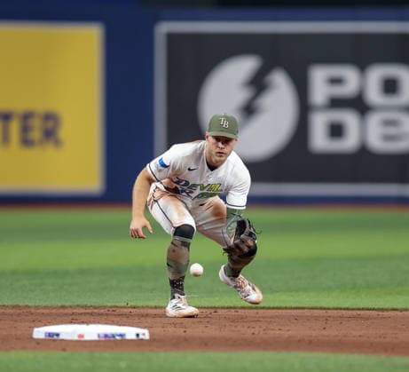 May 15, 2026, U.S.: Tampa Bay Rays shortstop TAYLOR WALLS (6) fields a ground ball in a game against the Miami Marlins. The Tampa Bay Rays hosted the Miami Marlins at Tropicana Field in St. Petersburg, FL. U.S. - ZUMAm299 20260515_znp_m299_023 Copyright: xTaylorxMcFeex
