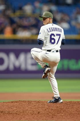May 15, 2026, U.S.: Tampa Bay Rays pitcher CASEY LEGUMINA (67) on the mound in relief during a game against the Miami Marlins. The Tampa Bay Rays hosted the Miami Marlins at Tropicana Field in St. Petersburg, FL. U.S. - ZUMAm299 20260515_znp_m299_030 Copyright: xTaylorxMcFeex