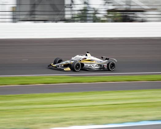May 15, 2026, Speedway, Indiana, USA: MARCUS ARMSTRONG, driver of the No. 66 Honda for Meyer Shank Racing w Curb Agajanian, drives out of Turn 2 during Fast Friday of the 110th Indianapolis 500 at Indianapolis Motor Speedway. IndyCar, Indy Car, IRL, USA 2026: Indy 500 Fast Friday Practice  - ZUMAw173 20260515_zsp_w173_003 Copyright: xLukexWelshx