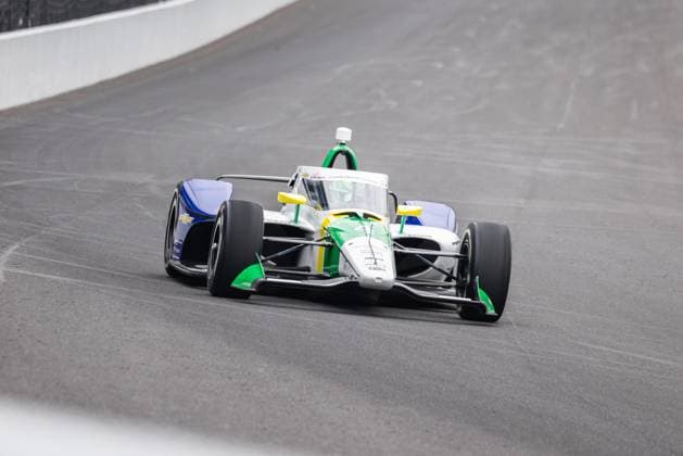 May 15, 2026, Speedway, Indiana, USA: CAIO COLLET, driver of the No. 4 Chevrolet for AJ Foyt Enterprises, drives into Turn 1 during Fast Friday of the 110th Indianapolis 500 at Indianapolis Motor Speedway. Speedway USA - ZUMAw173 20260515_zsp_w173_021 Copyright: xLukexWelshx