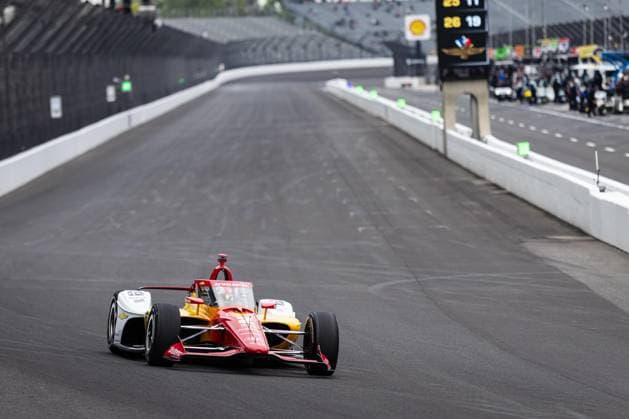 May 15, 2026, Speedway, Indiana, USA: JOSEF NEWGARDEN, driver of the No. 2 Chevrolet for Team Penske, drives into Turn 1 during Fast Friday of the 110th Indianapolis 500 at Indianapolis Motor Speedway. Speedway USA - ZUMAw173 20260515_zsp_w173_032 Copyright: xLukexWelshx