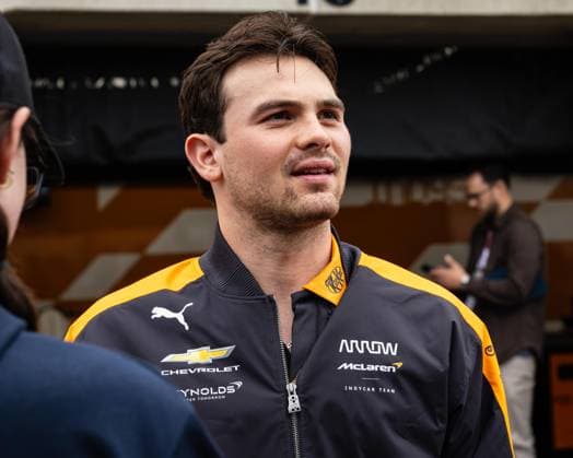 May 15, 2026, Speedway, Indiana, USA: PATO O WARD, driver of the No. 5 Chevrolet for Arrow McLaren, talks to fans during Fast Friday of the 110th Indianapolis 500 at Indianapolis Motor Speedway. IndyCar, Indy Car, IRL, USA 2026: Indy 500 Fast Friday Practice  - ZUMAw173 20260515_zsp_w173_066 Copyright: xLukexWelshx