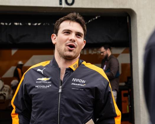May 15, 2026, Speedway, Indiana, USA: PATO O WARD, driver of the No. 5 Chevrolet for Arrow McLaren, talks to fans during Fast Friday of the 110th Indianapolis 500 at Indianapolis Motor Speedway. Speedway USA - ZUMAw173 20260515_zsp_w173_065 Copyright: xLukexWelshx