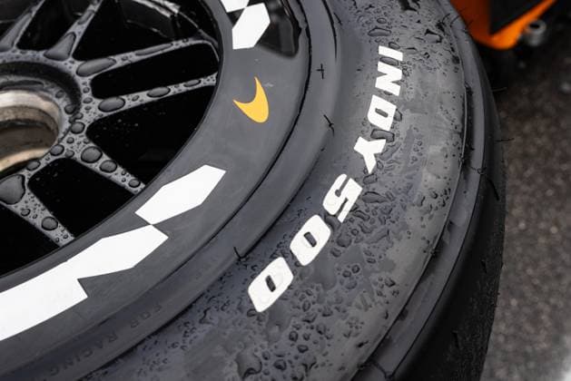 May 15, 2026, Speedway, Indiana, USA: Firestone Firehawk tires for Arrow McLaren are placed in the pits during Fast Friday of the 110th Indianapolis 500 at Indianapolis Motor Speedway. Speedway USA - ZUMAw173 20260515_zsp_w173_068 Copyright: xLukexWelshx