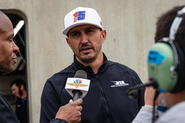 May 15, 2026, Speedway, Indiana, USA: GRAHAM RAHAL, driver of the No. 15 Honda for Rahal Letterman Lanigan Racing, talks to the Indianapolis Motor Speedway media during Fast Friday of the 110th Indianapolis 500 at Indianapolis Motor Speedway. Speedway USA - ZUMAw173 20260515_zsp_w173_071 Copyright: xLukexWelshx
