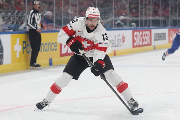 World Championship 2026 USA SUI Nico Hischier Switzerland 15 05 2026 Swiss Life Arena Zuerich , SWITZERLAND, Men IIHF Ice Hockey World Championship Zurich 2026 Group USA Switzerland Nico Hischier Switzerland