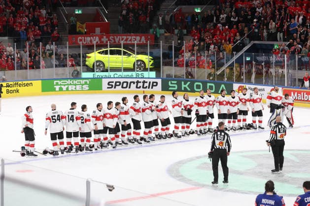 World Championship 2026 USA SUI The Swiss after the opening win 15 05 2026 Swiss Life Arena Zurich , SWITZERLAND, Men IIHF Ice Hockey World Championship Zurich 2026 Group USA Switzerland The Swiss after the opening win