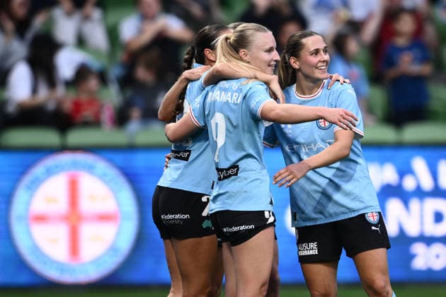 ALEAGUE WOMENS GRAND FINAL, Holly McNamara of Melbourne City scores a goal during the A-League Women Grand Final match between Melbourne City and Wellington Phoenix at in Melbourne, Saturday, May 16, 2026. ( NO ARCHIVING, EDITORIAL USE ONLY MELBOURNE VICTORIA AUSTRALIA  Copyright: xJOELxCARRETTx 20260516136798775873
