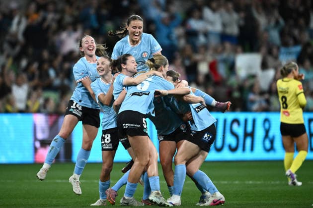 ALEAGUE WOMENS GRAND FINAL, Melbourne City players celebrate winning the A-League Women Grand Final match between Melbourne City and Wellington Phoenix at in Melbourne, Saturday, May 16, 2026. ( NO ARCHIVING, EDITORIAL USE ONLY MELBOURNE VICTORIA AUSTRALIA  Copyright: xJOELxCARRETTx 20260516176313545170