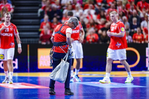15 05 2026, xIAJx, handball, international match, test match, Denmark Germany, Royal Arena Copenhagen The match ball was delivered in a special way Denmark