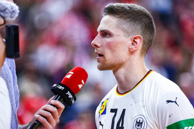 15 05 2026, xIAJx, handball, international match, test match, Denmark Germany, Royal Arena Copenhagen Vincent Büchner Germany 74 interview Denmark