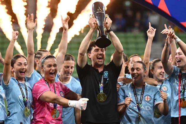 ALEAGUE WOMENS GRAND FINAL, Melbourne City players celebrate winning the A-League Women Grand Final match between Melbourne City and Wellington Phoenix at in Melbourne, Saturday, May 16, 2026. ( NO ARCHIVING, EDITORIAL USE ONLY MELBOURNE VICTORIA AUSTRALIA  Copyright: xJOELxCARRETTx 20260516184597984529