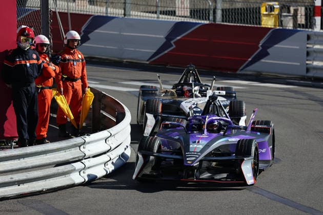 Pascal Wehrlein GER Porsche and Mitch Evans NZL Jaguar, FIA Formula E World Championship Season 12, Monaco E Prix, MonteCarlo, MC, 16 05 2026,