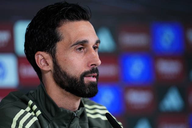 May 16, 2026, Valdebebas, Madrid, Spain: Alvaro Arbeloa, head coach of Real Madrid, attends his press conference, PK, Pressekonferenz during the training day of Real Madrid ahead the Spanish League, LaLiga EA Sports, football match against Sevilla FC at Ciudad Deportiva Real Madrid on May 16, 2026, in Madrid, Spain. Alvaro Arbeloa Press Conference For Real Madrid - Laliga Ea Sports  - ZUMAa181 20260516_zaa_a181_007 Copyright: xDennisxAgyemanx