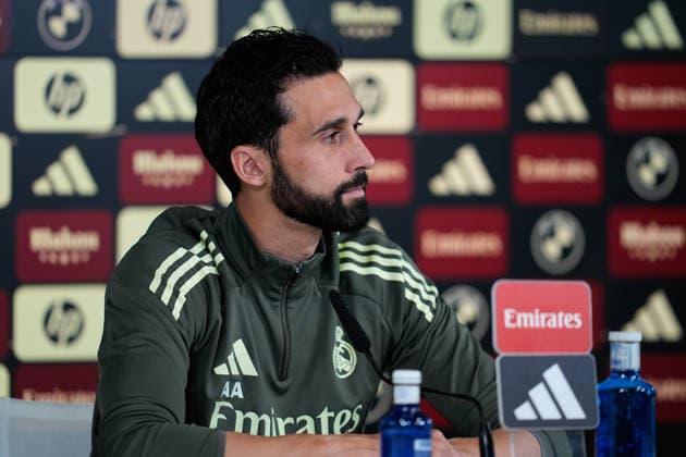 May 16, 2026, Valdebebas, Madrid, Spain: Alvaro Arbeloa, head coach of Real Madrid, attends his press conference, PK, Pressekonferenz during the training day of Real Madrid ahead the Spanish League, LaLiga EA Sports, football match against Sevilla FC at Ciudad Deportiva Real Madrid on May 16, 2026, in Madrid, Spain. Alvaro Arbeloa Press Conference For Real Madrid - Laliga Ea Sports  - ZUMAa181 20260516_zaa_a181_008 Copyright: xDennisxAgyemanx