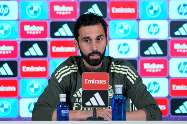 May 16, 2026, Valdebebas, Madrid, Spain: Alvaro Arbeloa, head coach of Real Madrid, attends his press conference, PK, Pressekonferenz during the training day of Real Madrid ahead the Spanish League, LaLiga EA Sports, football match against Sevilla FC at Ciudad Deportiva Real Madrid on May 16, 2026, in Madrid, Spain. Valdebebas Spain - ZUMAa181 20260516_zaa_a181_009 Copyright: xDennisxAgyemanx