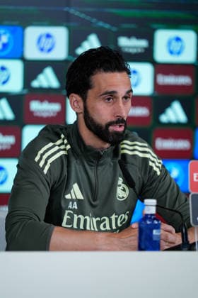 May 16, 2026, Valdebebas, Madrid, Spain: Alvaro Arbeloa, head coach of Real Madrid, attends his press conference, PK, Pressekonferenz during the training day of Real Madrid ahead the Spanish League, LaLiga EA Sports, football match against Sevilla FC at Ciudad Deportiva Real Madrid on May 16, 2026, in Madrid, Spain. Alvaro Arbeloa Press Conference For Real Madrid - Laliga Ea Sports  - ZUMAa181 20260516_zaa_a181_023 Copyright: xDennisxAgyemanx