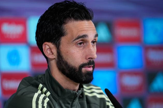 May 16, 2026, Valdebebas, Madrid, Spain: Alvaro Arbeloa, head coach of Real Madrid, attends his press conference, PK, Pressekonferenz during the training day of Real Madrid ahead the Spanish League, LaLiga EA Sports, football match against Sevilla FC at Ciudad Deportiva Real Madrid on May 16, 2026, in Madrid, Spain. Alvaro Arbeloa Press Conference For Real Madrid - Laliga Ea Sports  - ZUMAa181 20260516_zaa_a181_025 Copyright: xDennisxAgyemanx