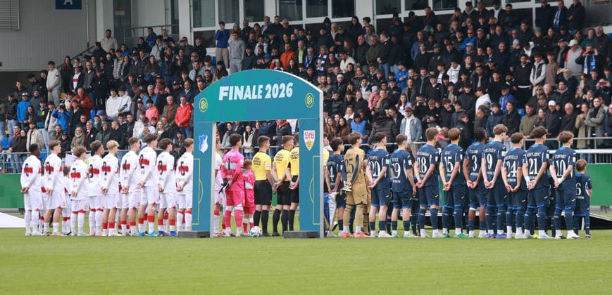 16 05 26 Final German Championship B Juniors U17 TSG 1899 Hoffenheim U17 VfB Stuttgart Germany, Sinsheim, 16 05 2026, Football, Season 2025 2026, U17 DFB Junior League, Final German Championship B Juniors, U17 VfB Stuttgart U17 TSG 1899 Hoffenheim Team Presentation of the teams