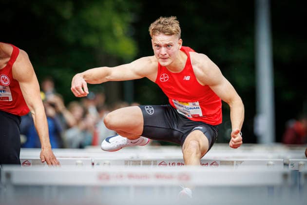 Lotto Deichmeeting Neuwied, 16 05 2026 Noah Conan Scharl TSV Bayer o4 Leverkusen Lotto Deichmeeting on 16 05 2026 at Rhein Wied Stadium, Neuwied Rhineland Palatinate Copyright: xBEAUTIFULxSPORTS B.Hoffmannx