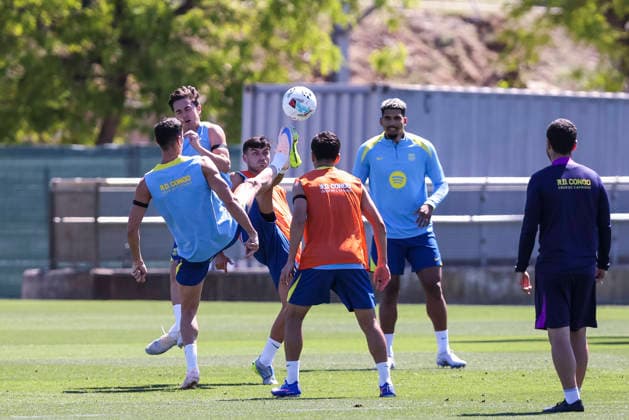 May 16, 2026, Sant Joan Despi, Barcelona, SPAIN: Pedri and Gavi during the training day of FC Barcelona, Barca ahead the Spanish League, Laliga EA Sports, football match against Real Betis at Ciudad Esportiva Joan Gamper on May 16, 2026 in Sant Joan Despi, Barcelona, Spain. FC Barcelona Training And press conference, PK, Pressekonferenz - LaLiga EA Sports  - ZUMAa181 20260516_zaa_a181_111 Copyright: xJavierxBorregox