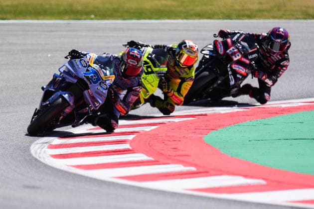May 16, 2026, Barcelona, Barcelona, Spain: MONTMELO, SPAIN - MAY 16: Alex Marquez 73 of BK8 Gresini Racing ; Fabio Di Giannantonio 49 of Pertamina Enduro VR46 Team and Jorge Martin 89 of Aprilia Racing during Qualifying 2 for the MotoGP Grand Prix of Catalunya at Circuit de Barcelona-Catalunya on May 16, 2026 in Montmelo, Spain. MotoGP Grand Prix Of Catalunya 2026  - ZUMAs316 20260516_znp_s316_021 Copyright: xMartixSeguraxRamonedax