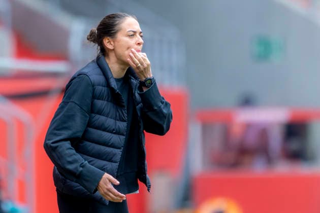 Ingolstadt, Germany 16 May 2026 3 Liga 2025 2026 Sp 38 FC Ingolstadt 04 vs SV Waldhof Mannheim In the picture Coach Sabrina Wittmann FCI whistles on the sidelines DFB regulations prohibit any use of photographs as image sequences and or quasi video Audi Sportpark Bayern Copyright: xFotostandx xSchäferx