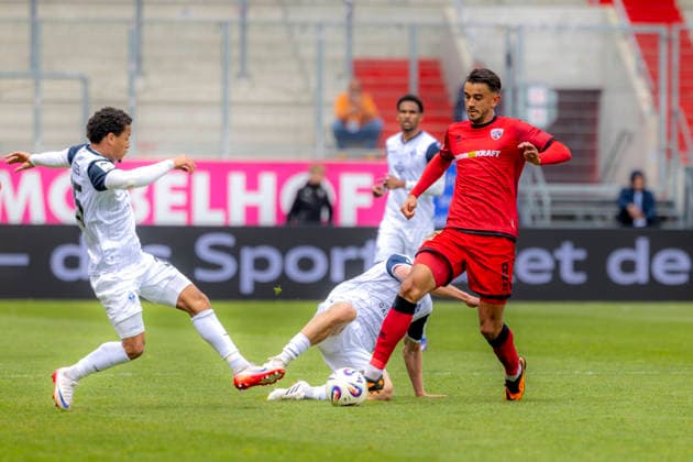 Ingolstadt, Germany 16 May 2026 3 Liga 2025 2026 Sp 38 FC Ingolstadt 04 v SV Waldhof Mannheim Pictured from left in duel Djayson Mendes SVW and Frederik Carlsen FCI DFB regulations prohibit any use of photographs as image sequences and or quasi video Audi Sportpark Bayern Copyright: xFotostandx xSchäferx