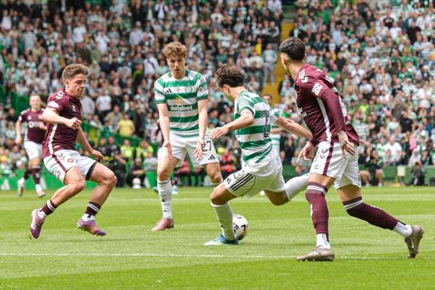 Celtic v Heart of Midlothian William Hill Premiership Sebastian Tounekti of Celtic shoots during the William Hill Premiership match at Celtic Park, Glasgow 16 05 2026 UK Newspapers OUT Copyright: xJamiexJohnstonx FIL-23440-0063