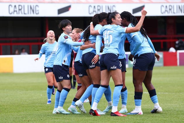 London, , 16th May 2026. Jade Rose of Manchester City Women celebrates after scoring to make it 1-0 during the West Ham United Women vs Manchester City Women Barclays Women s Super League match at Chigwell Construction Stadium, London. Picture credit should read: Paul Terry Sportimage EDITORIAL USE ONLY. No use with unauthorised audio, video, data, fixture lists, club league logos or live services. Online in-match use limited to 120 images, no video emulation. No use in betting, games or single club league player publications. SPI_013_PT_West_Ham_W_Man_City_W SPI-4804-0013