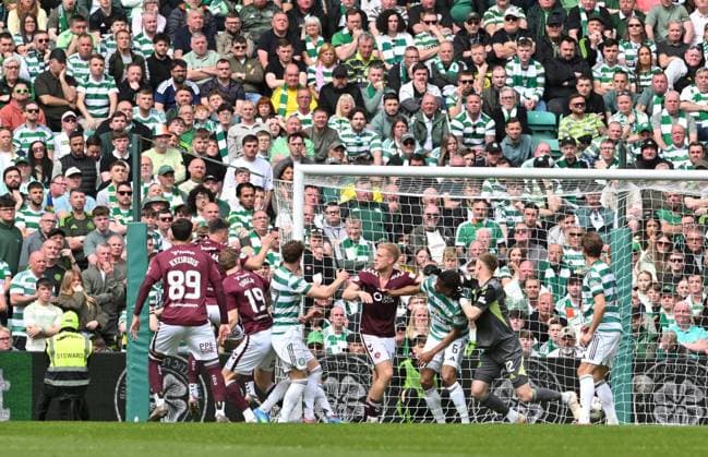 Lawrence Shankland of Hearts scores the opening goal Celtic v Heart of Midlothian, William Hill Scottish Premiership, Football, Celtic Park, Glasgow, Scotland, UK - 16 May 2026Glasgow Celtic Park United Kingdom EDITORIAL USE ONLY No use with unauthorised audio, video, data, fixture lists, club league logos or live services. Online in-match use limited to 120 images, no video emulation. No use in betting, games or single club league player publications.  Copyright: xMarkxRunnacles Shutterstockx 16876830cd