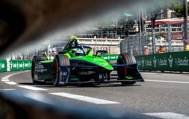 Monaco EPrix Round 9 Joel Eriksson of Sweden driving the (14) Envision Racing Jaguar I-TYPE 7 through Tabac during Qualifying of the Monaco E-Prix Round 9 at Circuit de Monaco, Monte Carlo 16 05 2026 UK Newspapers OUT Copyright: xNickxEmmersonx FIL-23438-0050