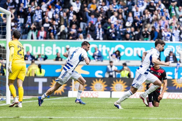 3 Liga MSV Duisburg FC Viktoria Köln 16 05 2026 MSV Duisburg celebrates the goal, 1 1 by Joshua Bitter MSV Duisburg, 29 3 Liga MSV Duisburg FC Viktoria Köln Schauinsland Reisen Arena, Duisburg, 16 05 2026 DFB regulations prohibit any use of photographs as image sequences and or quasi video Copyright: xBEAUTIFULxSPORTS Buriakovx