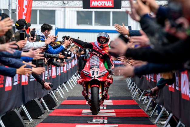 World Superbike Championship - WorldSBK Czech Round 2026, the first superbike race, at Autodrom Most, in Most, Czech Republic, on May 16, 2026. Winner Nicolo Bulega from Italy of the Aruba.It Racing - Ducati team. (CTKxPhoto OndrejxHajek) CTKPhotoP2026051603668  CTKPhotoP2026051603668