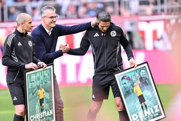 Referee Deniz Aytekin at the farewell ceremony during the Bundesliga match between FC Bayern München and 1 FC Köln, Allianz Arena on May 16, 2026 in Munich, Germany Photo by xxx DeFodi Images Referee Deniz Aytekin gestures during the Bundesliga match between FC Bayern München and 1 FC Köln at Allianz Arena on May 16, 2026 in München, Germany Photo by xxx DeFodi Images DFL regulations prohibit any use of photographs as image sequences and or quasi video Photo by xxx DeFodi Images DFL regulations prohibit any use of photographs as image sequences and or quasi video