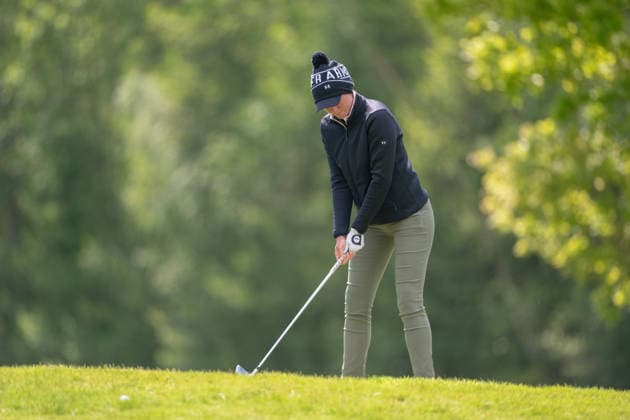 HAMBURG, GERMANY - MAY 16: Ariane Klotz of France hits her second shot on the 6th hole during the third round of the Amundi German Masters at Green Eagle Golf Courses on May 16, 2026 in Hamburg, Germany. Credit: Andy Astfalck NurPhoto Germany Copyright: xAndyxAstfalckx