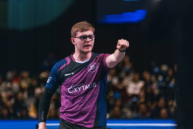 15 5 2026, table tennis, men, Champions League, season 2025 2026, semi-finals, Final Four, Final 4, Borussia Düsseldorf, 1 FC Saarbrücken table tennis, Bogoria Grodzisk Mazowiecki, Alliance Nimes Montpellier Alexis Lebrun Montpellier Saarlandhalle, Saarbrücken Saarland Germany P1080674-2
