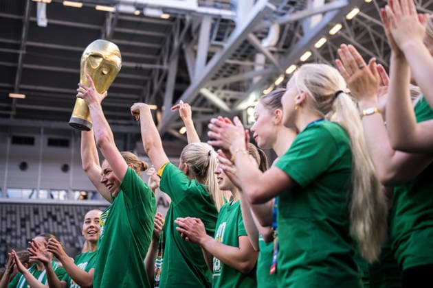 260516 Hammarby goalkeeper Melina Loeck celebrates after the final of the Swedish Cup between Hammarby and Häcken on May 16, 2026 in Stockholm  Copyright: MAXIMxTHORE BB260516MT078