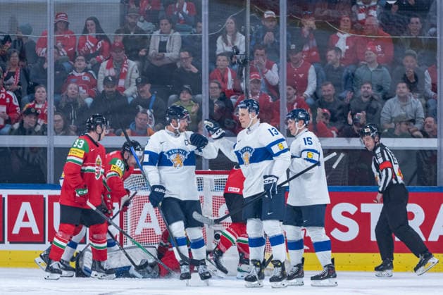 ZURICH, SWITZERLAND - MAY 16: Jesse Puljujaervi (Finland, 13) during his goal celebration during the Preliminary Round - Group A Match 7 between Hungary and Finland at the IIHF Ice hockey, Eishockey World Championship, WM, Weltmeisterschaft 2026, Swiss Life Arena on May 16, 2026 in Zurich, Switzerland. Zurich Switzerland Copyright: xTimoxSteinx