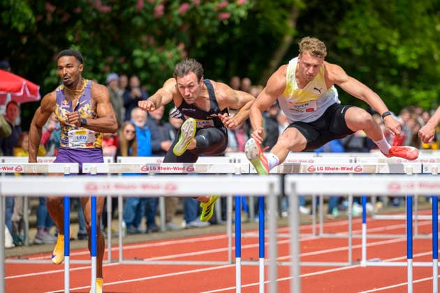 Niklas Kaul USC Mainz , Sven Roosen Netherlands GER Lotto Deichmeeting 2026, Athletics, 16 05 2026, GER Lotto Deichmeeting 2026, Athletics, 16 05 2026, Neuwied Copyright: xEibnerxPressefoto JanxPapenfussx EP_JPS