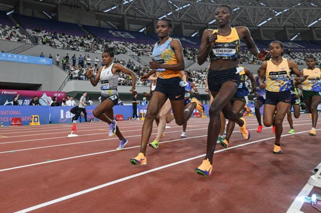 Wanda Diamond League 2026 - Shanghai Keqiao SHAOXING, CHINA - MAY 16: Charity Cherop of Uganda and other athletes compete in the women s 5000m race during the Yangtze River Delta Athletics Diamond Gala, the Shanghai Keqiao leg and opening meeting of the 2026 Wanda Diamond League circuit, at the China Textile City Sports Center in Keqiao, Shaoxing, Zhejiang province, China, on May 16, 2026. Artur Widak Anadolu Shaoxing China. Editorial use only. Please get in touch for any other usage.  Copyright: x2026xAnadoluxArturxWidakx