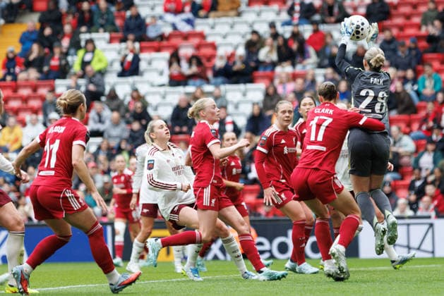 Liverpool FC Women v Arsenal Women at Anfield Jennifer Falk of Liverpool FC Women in action during the Barclays Women™s Super League match against Arsenal Women at Anfield in Liverpool, England, on May 16, 2026., Credit:Victoria Cropper Vicky Pearson Avalon UK, Merseyside, Liverpool, Anfield  Copyright: xVictoriaxCropperx xVickyxPearsonx xAvalonx 1099522585