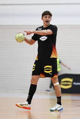 GER, Handball, U20 Germany vs U20 Norway, male 16 05 2026, Erfurt, Riethsporthalle, GER, Handball, Test match as part of the preparations for the U20 European Championship U20 national team male U20 Germany U20 Norway in picture Rasmus Ankermann Germany