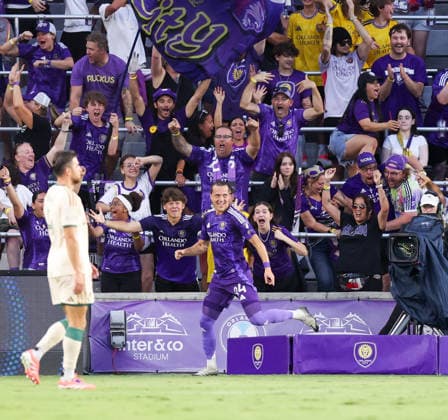 May 16, 2026, U.S.: Orlando City SC defender GRIFFIN DORSEY (24) celebrates a goal during the first half against Atlanta United. The Orlando City Soccer Club hosted Atlanta United at Inter&Co Stadium in Orlando, FL. U.S. - ZUMAm299 20260516_znp_m299_002 Copyright: xTaylorxMcFeex