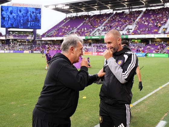 May 16, 2026, U.S.: Orlando City Head Coach MARTIN PERELMAN and Atlanta United Head Coach TATA MARTINO shake . The Orlando City Soccer Club hosted Atlanta United at Inter&Co Stadium in Orlando, FL. U.S. - ZUMAm299 20260516_znp_m299_020 Copyright: xTaylorxMcFeex