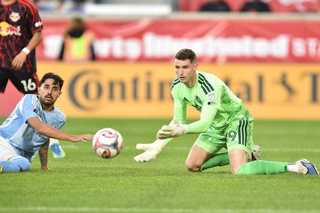 May 16, 2026, Harrison, New Jersey, USA: NYCFC goalkeeper MATT FREESE (49) in action at Sports Illustrated Stadium in Harrison New Jersey New York City FC draws with New York Red Bulls 1 to 1 Harrison USA - ZUMAa301 20260516_aaf_a301_021 Copyright: xBrooksxVonxArxx