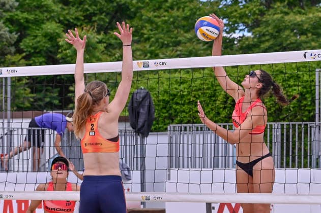 May 17, 2026, Madrid, Madrid, Spain: SOFIA IZUZQUIZA CORULLA of Spain during the men s preliminary round match (Pool A) between the German national team, Nationalteam and the Spanish national team, held at the Beach Pro Tour Futures Madrid 2026 at the Parque Deportivo Puerta de Hierro on May 15, 2026, in Madrid, Spain. Beach Pro Tour Futures Madrid 2026 (Men s) - 15.08.26  - ZUMAc312 20260517_zsp_c312_009 Copyright: xOscarxManuelxSanchezx