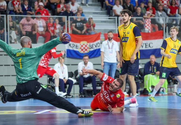 Croatia v Sweden: Internation Friendly Handball Match Marin Sipic of Croatia shoots during the International Friendly, Länderspiel, Nationalmannschaft handball match between Croatia and Sweden at Arena Varazdin on May 16, 2026.  SanjinxStrukic PIXSELL