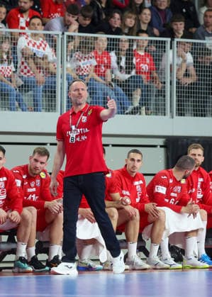 Croatia v Sweden: Internation Friendly Handball Match Head Coach of Croatia Dagur Sigurdsson during the International Friendly, Länderspiel, Nationalmannschaft handball match between Croatia and Sweden at Arena Varazdin on May 16, 2026.  SanjinxStrukic PIXSELL