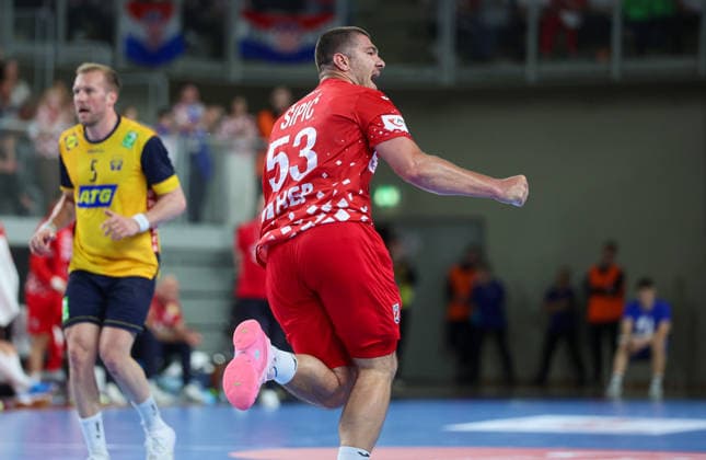 Croatia v Sweden: Internation Friendly Handball Match Marin Sipic of Croatia during the International Friendly, Länderspiel, Nationalmannschaft handball match between Croatia and Sweden at Arena Varazdin on May 16, 2026.  SanjinxStrukic PIXSELL